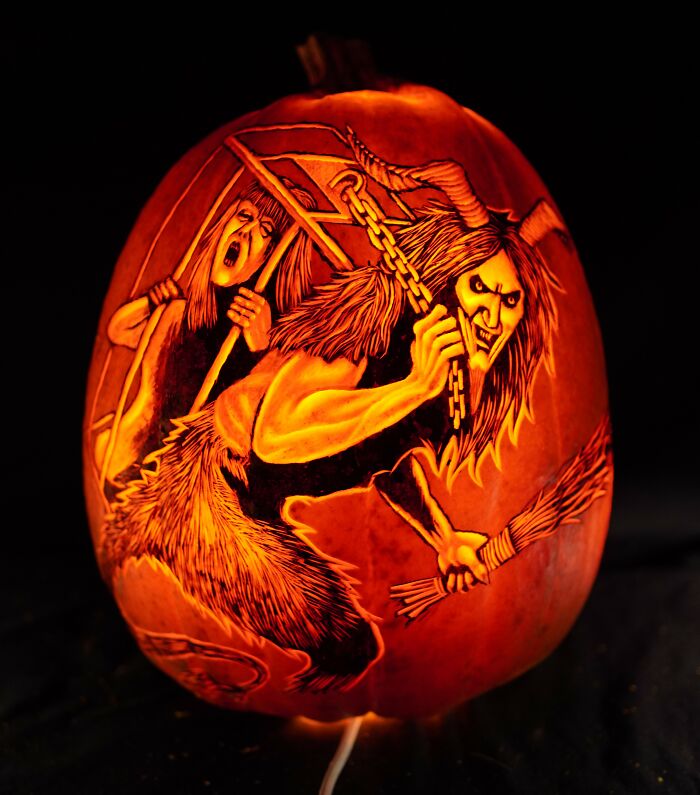Krampus Pumpkin Carving