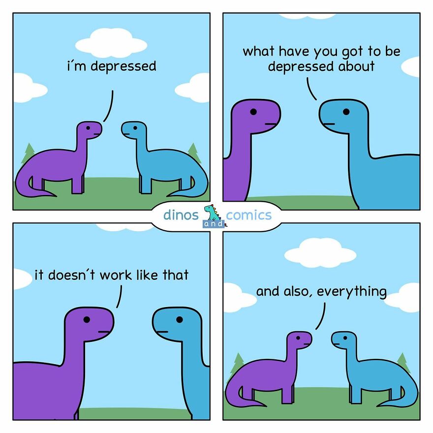 30 Honest Comics About Mental Health Illustrated With Dinosaurs (New Pics)  | Bored Panda