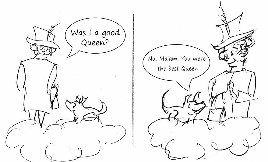 I Drew This With Tears In My Eyes, In One Minute Flat, After Hearing That My Queen Had Died. It's Crude But Honest.