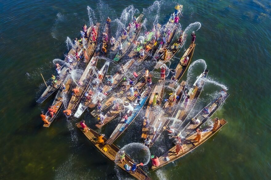 Category: People, Highly Commended, Floating Water Festival By Thet Naing Yu