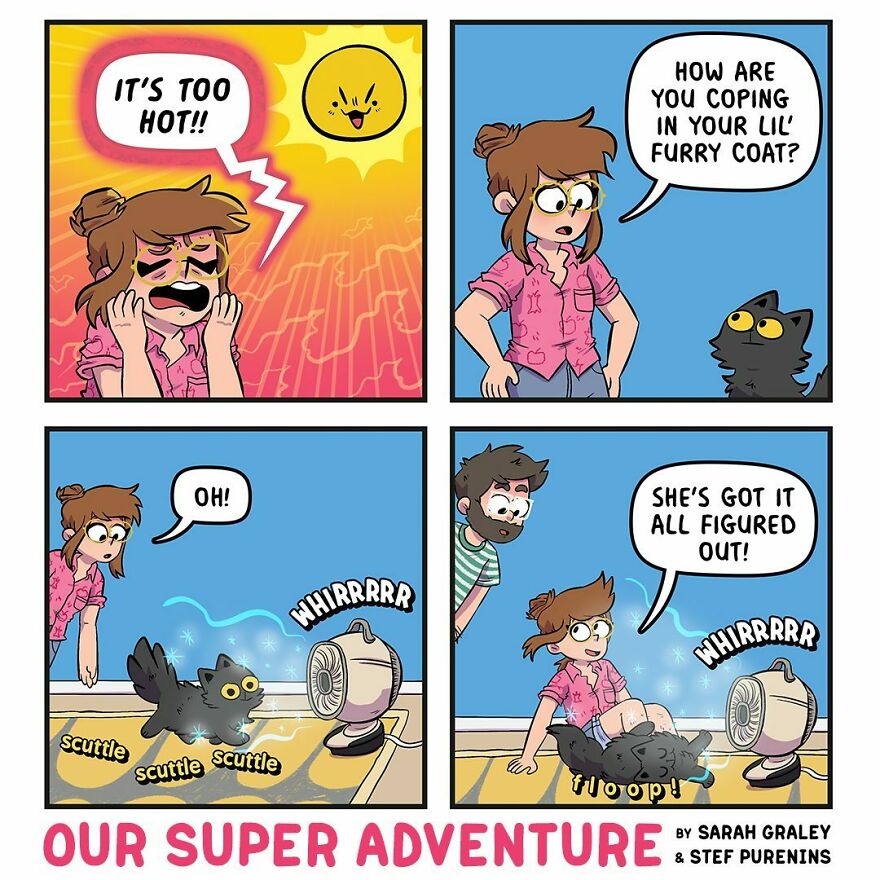 This Artist Illustrates His Crazy Life With His Fiancé And 4 Cats (New Photos)