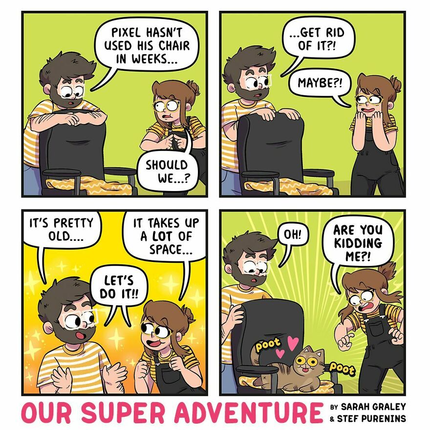 This Artist Illustrates His Crazy Life With His Fiancé And 4 Cats (New Photos)