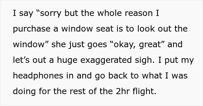 Woman Upset Her Seatmate Refused To Shut The Window Shade As They Paid Extra $30 For The Window Seat Woman Upset Her Seatmate Refused To Shut The Window Shade As They Paid Extra $30 For The Window Seat