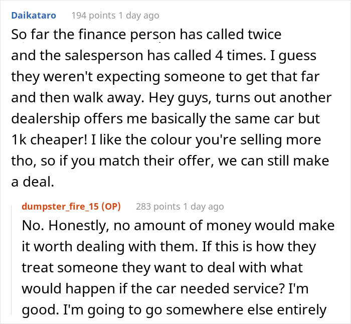 Buyers Maliciously Comply When Car Dealership Gives Them The Ultimatum “Take It Or Leave It”