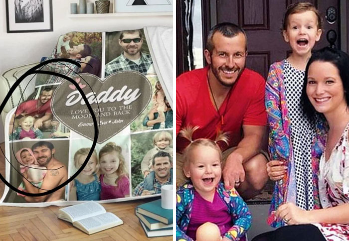 The "Daddy Love" Photo Blanket Has A Picture Of Chris Watts And His Daughter Cece. For Those Unaware, Watts Murdered His Pregnant Wife And 2 Young Daughters In August 2018