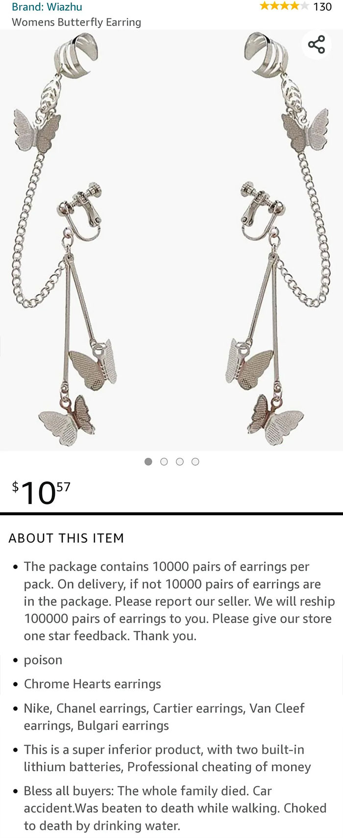 Say What You Will About Poison, 10000 Pairs Of Earrings For $10.57 Is A Deal