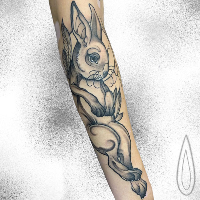 Cute Rabbit Tattoo For Paige