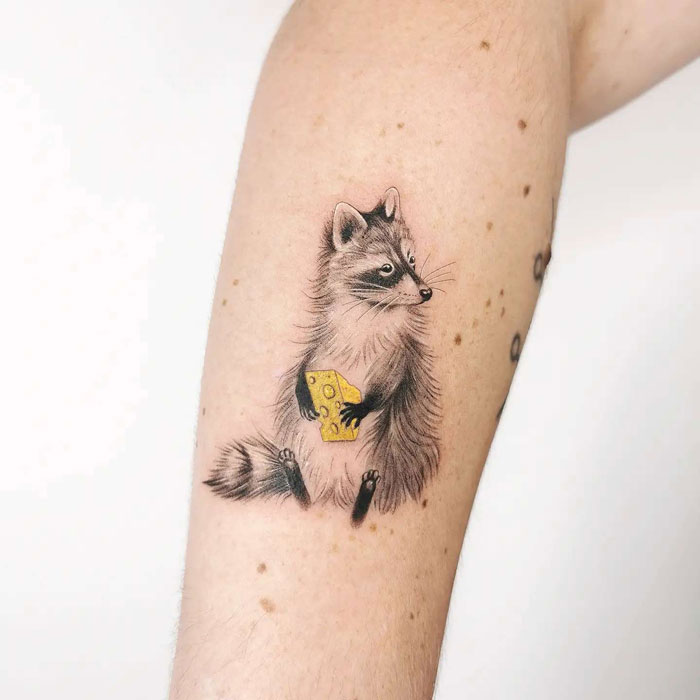 cartoon little racoon large 825034 arm tattoo temporary body tattoos   eBay