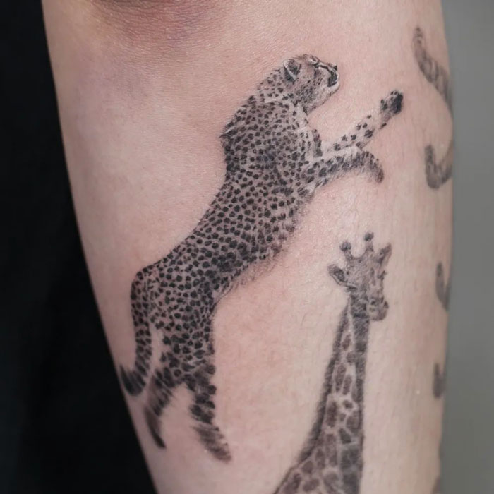 Running Cheetah Tattoo
