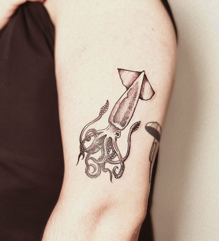 Small Squid Tattoo