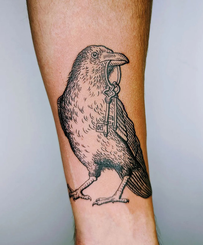 Crow & Key Tattoo
