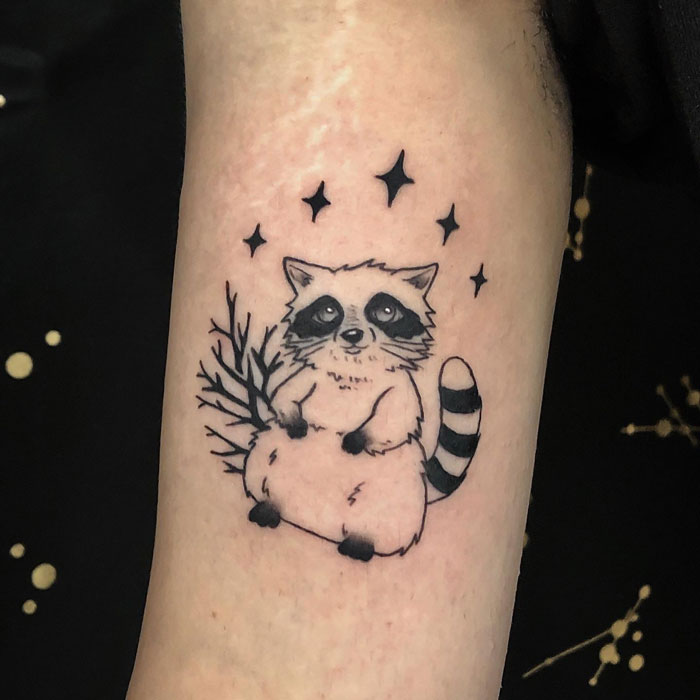 Custom Baby Raccoon Tattoo For Shreema