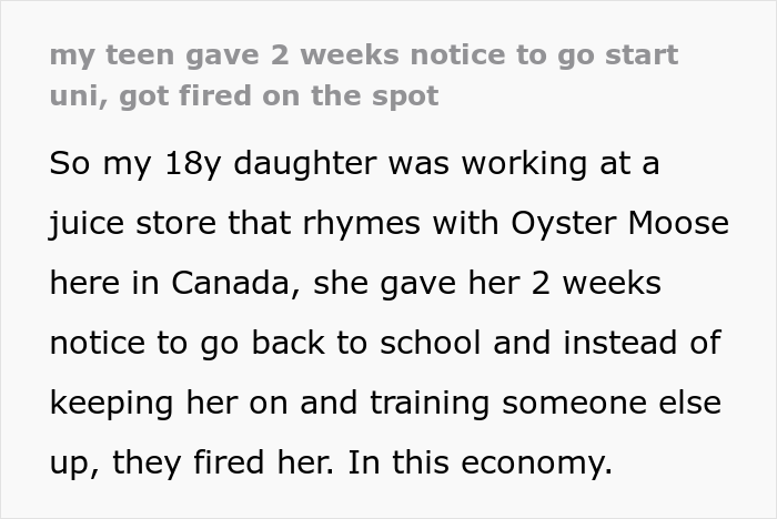 18-Y.O. Upset At Being Fired Straight After Giving Her 2 Weeks’ Notice, Mom Decides To Expose Employer’s Inappropriate Behavior Online