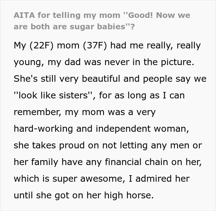 “It’s Not The Same”: Mom Livid Daughter Called Her A “Sugar Baby” Despite Showing The Same Behaviors Herself “It’s Not The Same”: Mom Livid Daughter Called Her A “Sugar Baby” Despite Showing The Same Behaviors Herself