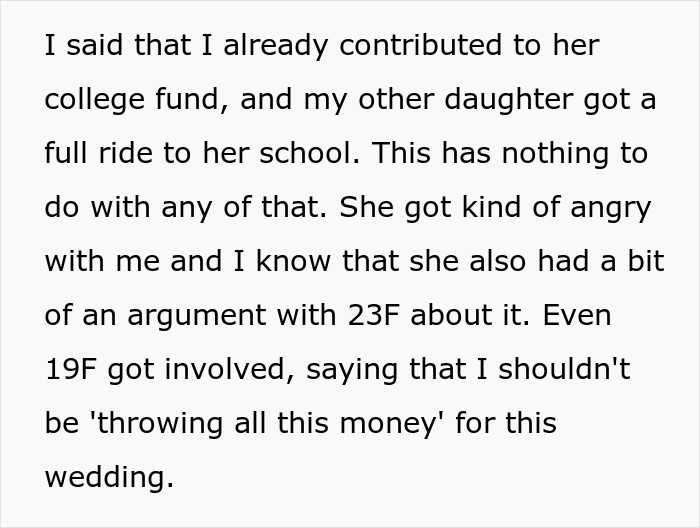 Dad Let His Daughter Know He Won’t Be Paying For Her Wedding And Refuses To Help Her Further With Student Debt, But Contributes To Stepdaughter’s Wedding