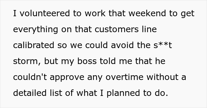 "'You Can't Work Overtime Even Though We're 3000 Behind.' OK, I Won't, Then" "'You Can't Work Overtime Even Though We're 3000 Behind.' OK, I Won't, Then"
