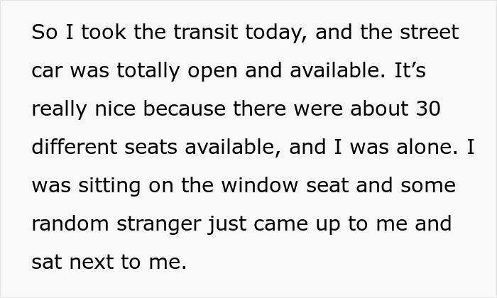 Stranger Sits Right Next To This Man When The Tram Is Almost Empty, The Man Confronts Them About It Stranger Sits Right Next To This Man When The Tram Is Almost Empty, The Man Confronts Them About It