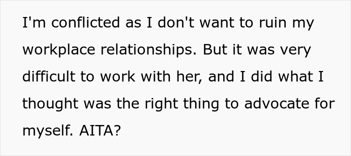 26 Y.O. Woman Reports Her Coworker To HR For Creating "An Overly Hostile Work Environment," Folks Online Call Her The Jerk 26 Y.O. Woman Reports Her Coworker To HR For Creating "An Overly Hostile Work Environment," Folks Online Call Her The Jerk