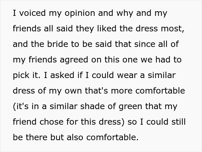 "It Would Be Genuinely Embarrassing For Me To Wear The Dress": Bride Livid After Bridesmaid Drops Out Because Of The Dress "It Would Be Genuinely Embarrassing For Me To Wear The Dress": Bride Livid After Bridesmaid Drops Out Because Of The Dress