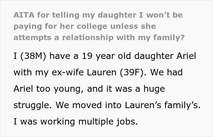 Dad asks if he's a fool for teaching his daughter a lesson in respect to his new wife and child by refusing to pay for her college