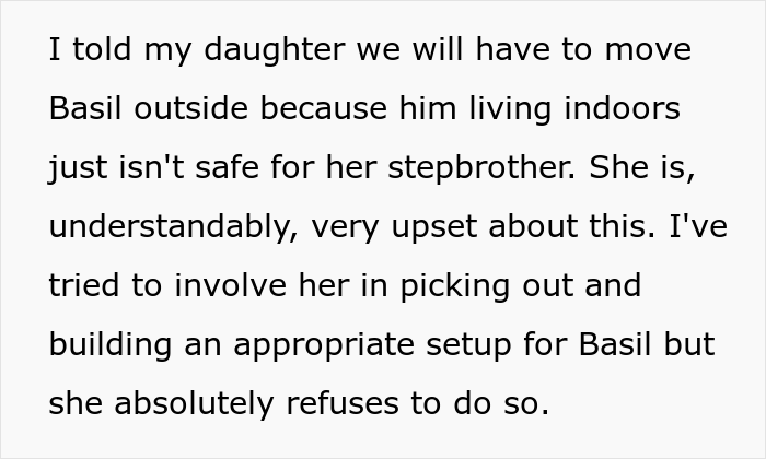 “Am I The Jerk For Making My Daughter Move Her Pet Rabbit Outside Due To My Stepson’s Allergies?” “Am I The Jerk For Making My Daughter Move Her Pet Rabbit Outside Due To My Stepson’s Allergies?”
