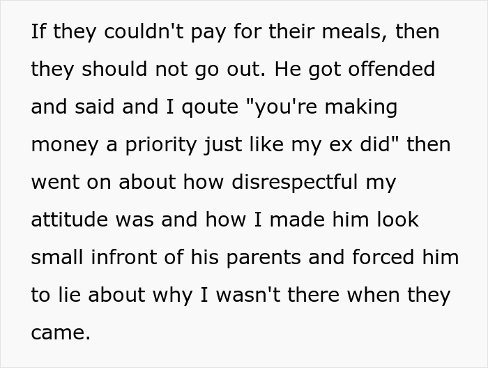 Woman Slammed For Walking Out On Boyfriend And His Parents After She Refused To Finance Their Restaurant Meals Woman Slammed For Walking Out On Boyfriend And His Parents After She Refused To Finance Their Restaurant Meals