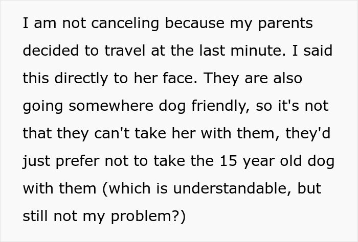 Woman Refuses To Let Down A Client Who Booked A Year In Advance Just So Parents Can Go On A Dog-Free Trip, Gets Called A Jerk Woman Refuses To Let Down A Client Who Booked A Year In Advance Just So Parents Can Go On A Dog-Free Trip, Gets Called A Jerk