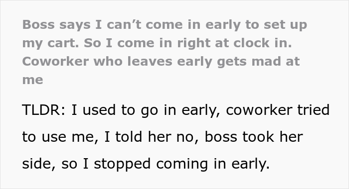 Woman Keeps Taking Advantage Of Coworker’s Earliness, Involves Supervisor After Being Confronted About It, Ends Up Regretting It