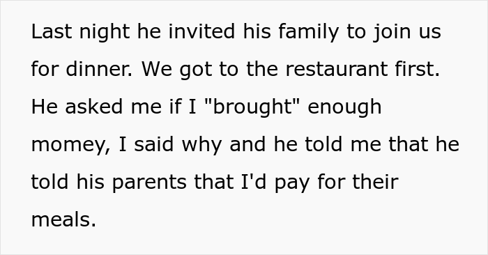 Woman taunted on outing after boyfriend and parents refuse to finance meal at restaurant