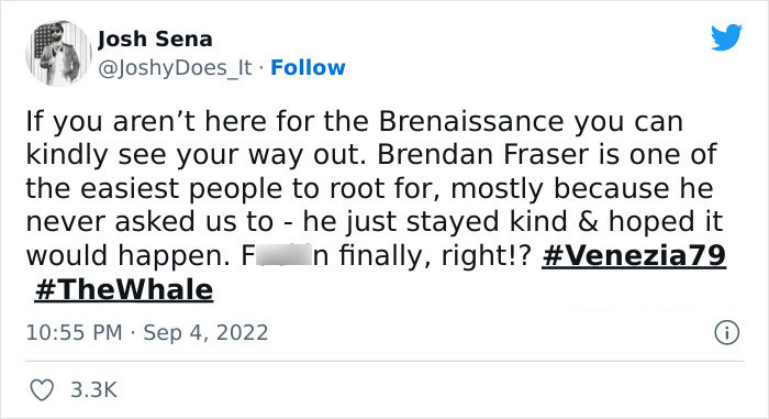 Brendan Fraser Moved To Tears After “The Whale” Premiere Leads To A 6-Minute Standing Ovation Brendan Fraser Moved To Tears After “The Whale” Premiere Leads To A 6-Minute Standing Ovation