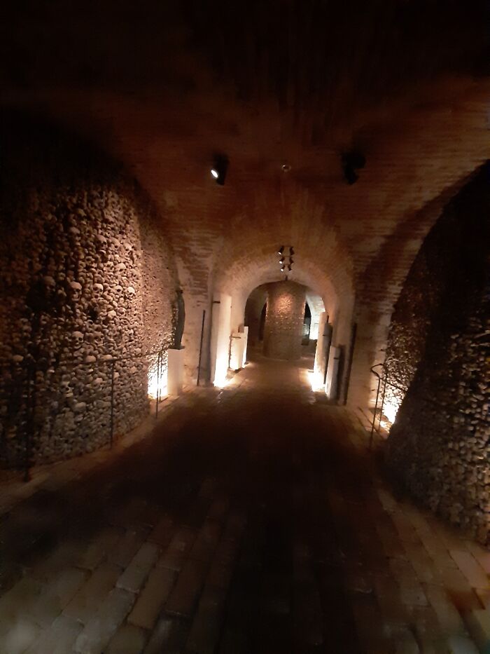 Hallway In St Jakuba Ossuary, Brno, Czech Republic. 2nd Largest Ossuary In Europe, After Paris