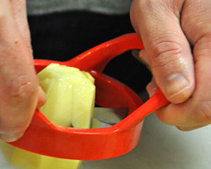 Slice Potatoes With An Apple Slicer