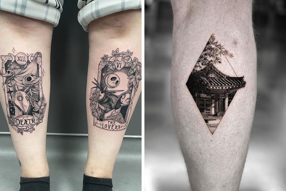 Meaningful calf tattoos