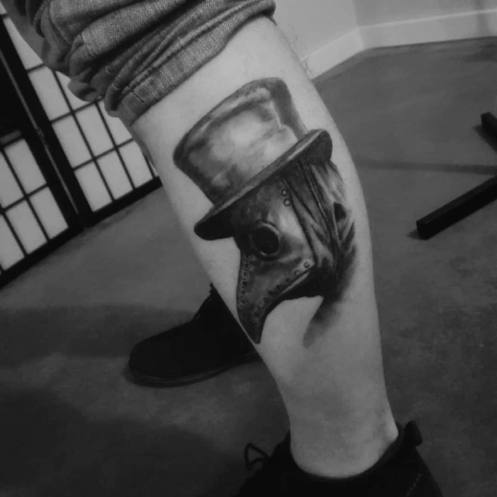 Plague calf tattoo