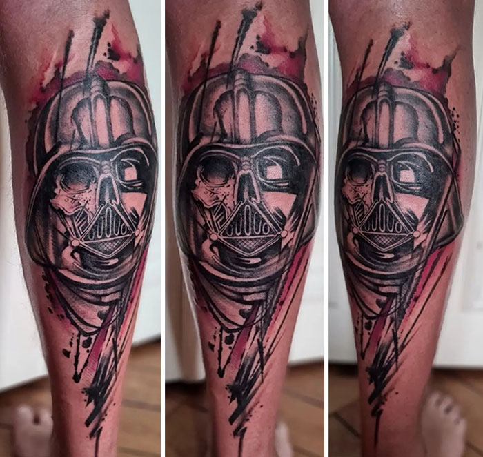 Darth Vader Calf Tattoo