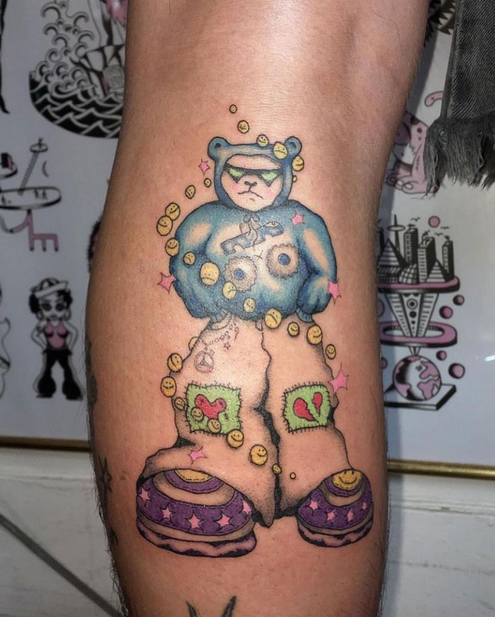 Styled Bear Calf Tattoo