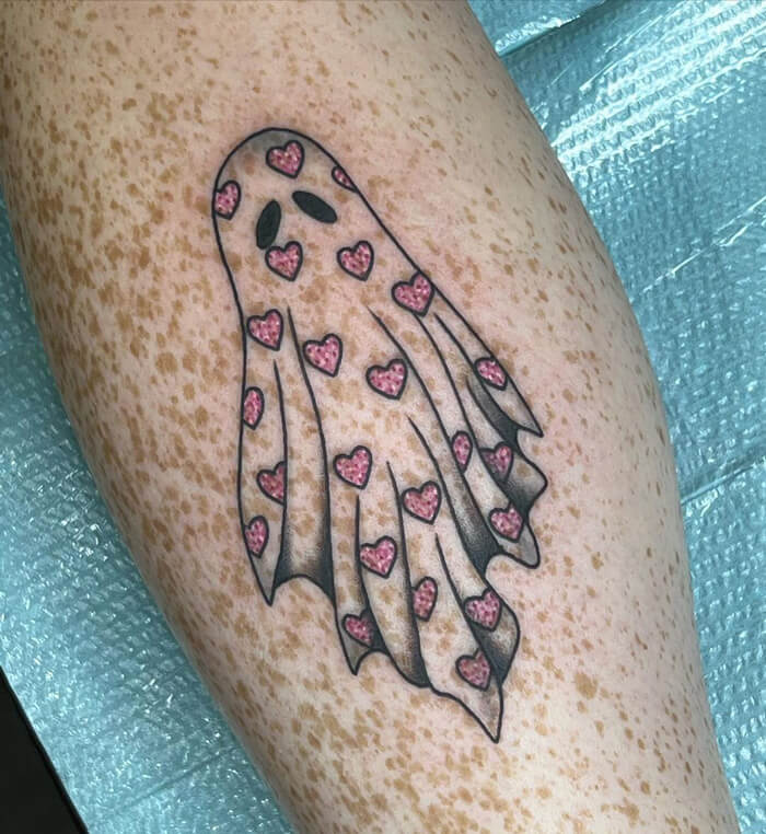Kayla Picked Out This Ghost From My Flash For The Back Of Her Calf, And I Couldn’t Be More Obsessed With How It Compliments Her Complexion