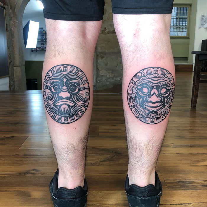 Polynesian Calf Tattoo