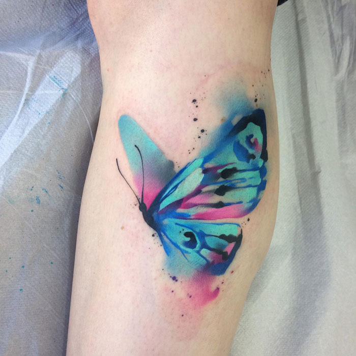Butterfly Calf Tattoo