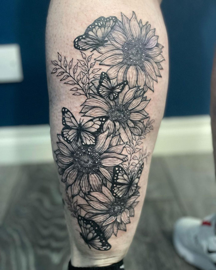 Sunflowers And Butterflies, More To Add Soon 