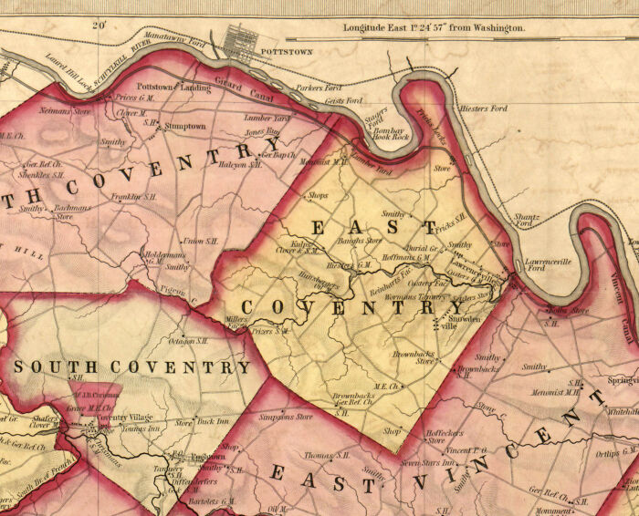 Researching The Schuylkill River Canal System In Chester County Pennsylvania On An 1847 Map