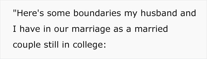 Christian Woman Lists All The Boundaries She And Her Husband Have, Like Not Sitting Next To The Opposite Gender, Apparently It's All A Joke Christian Woman Lists All The Boundaries She And Her Husband Have, Like Not Sitting Next To The Opposite Gender, Apparently It's All A Joke