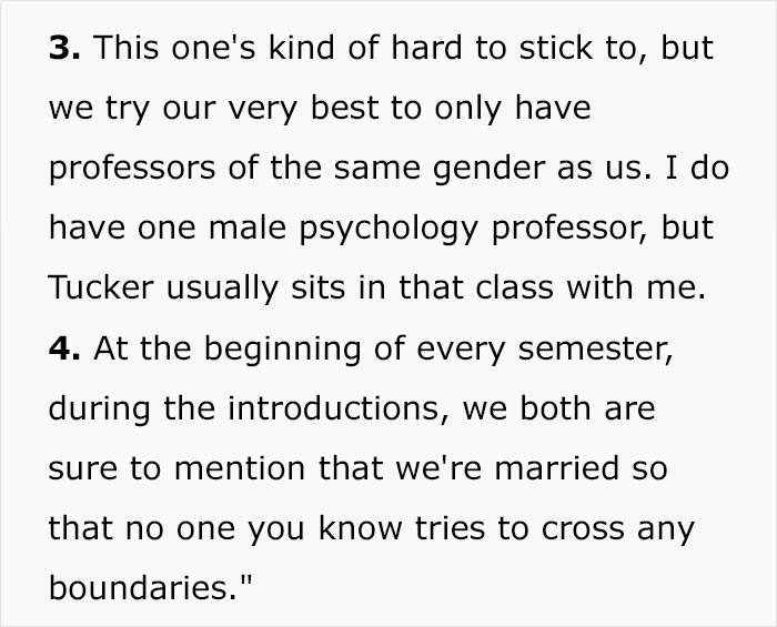 Christian Woman Lists All The Boundaries She And Her Husband Have, Like Not Sitting Next To The Opposite Gender, Apparently It's All A Joke Christian Woman Lists All The Boundaries She And Her Husband Have, Like Not Sitting Next To The Opposite Gender, Apparently It's All A Joke