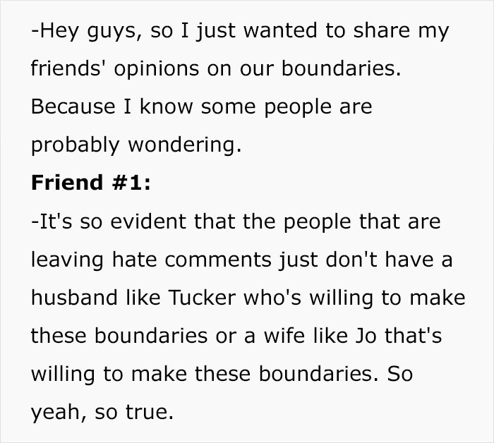 Christian Woman Lists All The Boundaries She And Her Husband Have, Like Not Sitting Next To The Opposite Gender, Apparently It's All A Joke Christian Woman Lists All The Boundaries She And Her Husband Have, Like Not Sitting Next To The Opposite Gender, Apparently It's All A Joke