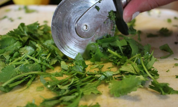 Use A Pizza Wheel To Chop Fresh Herbs
