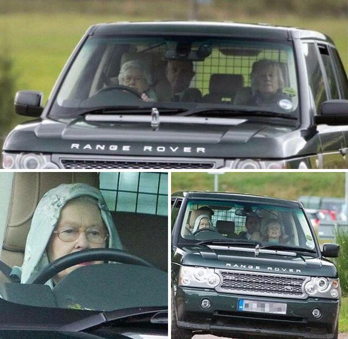 Queen Elizabeth II Driving Her Range Rover