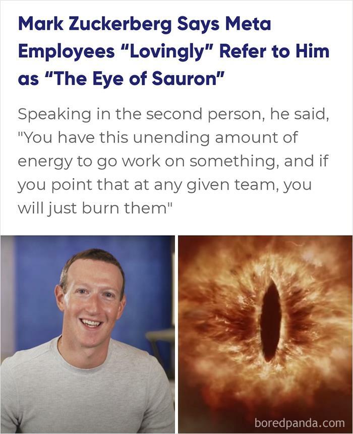Mark Zuckerberg Says Meta Employees “Lovingly” Refer To Him As “The Eye Of Sauron”