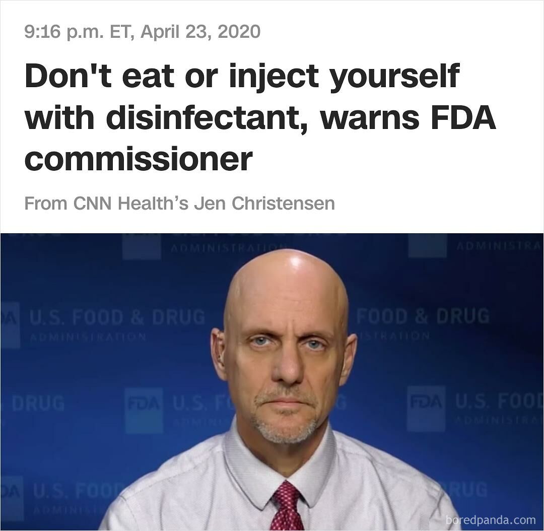 Don't Eat Or Inject Yourself With Disinfectant, Warns Fda Commissioner