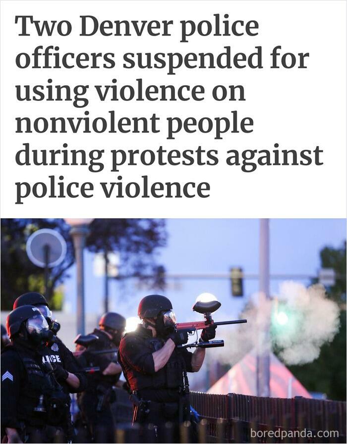 Two Denver Police Officers Suspended For Using Violence On Nonviolent People During Protests Against Police Violence