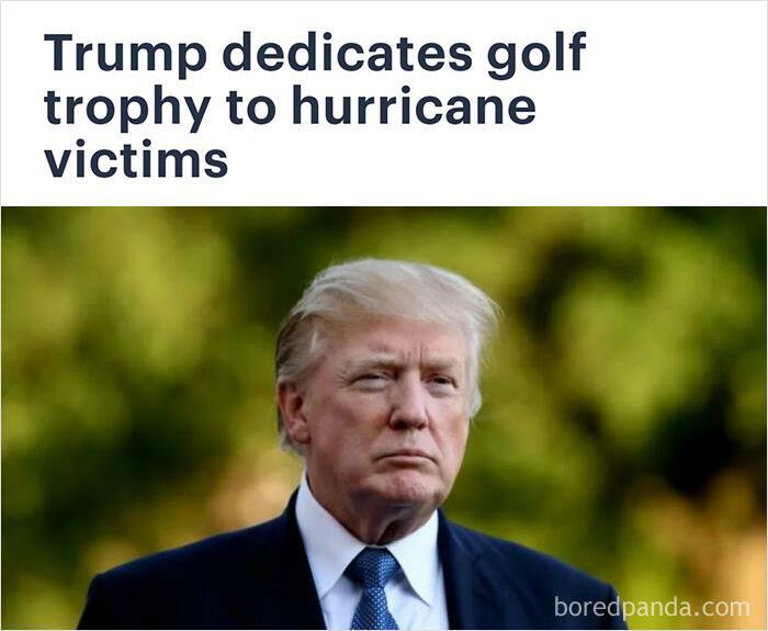 Trump Dedicates Golf Trophy To Hurricane Victims